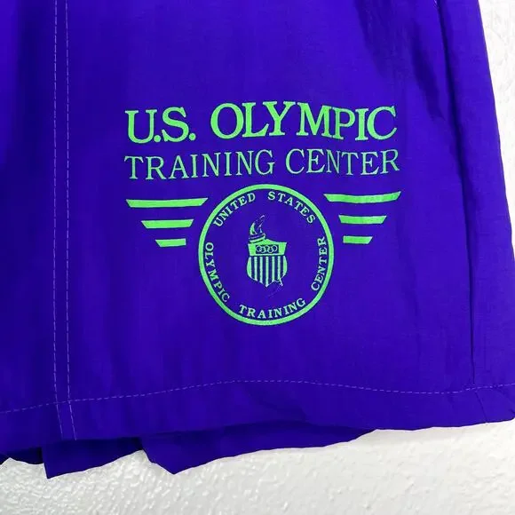 Vintage US Olympic Training Center Athletic Shorts Track Running Purple Large - Picture 2 of 7